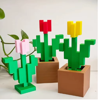 Minecraft 3D Flower Blocks